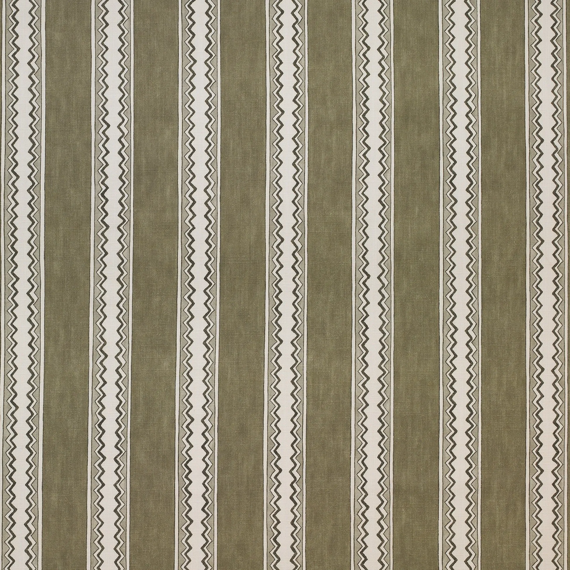 Zig Zag Stripe Fabric Moss